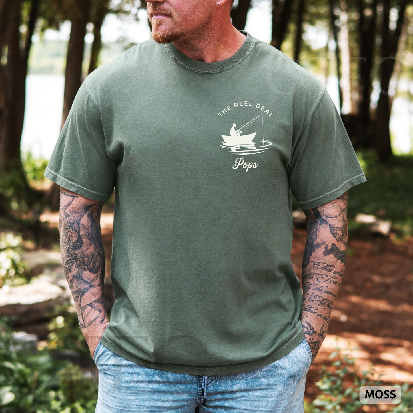 Comfort Colors® 1717 Unisex Garment-Dyed T-shirt Gift for Grandpa Pops Fishing Aesthetic Grandpa Gift Shirt
