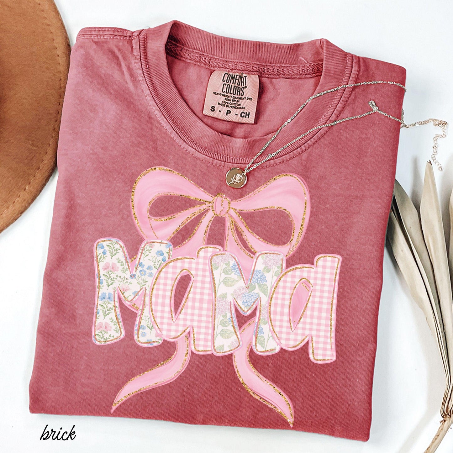 Comfort Colors® 1717 Floral Mama Shirt for Women - Unisex Garment-Dyed Spring Tee, Trendy Pregnancy Reveal Gift by SwiftPOD