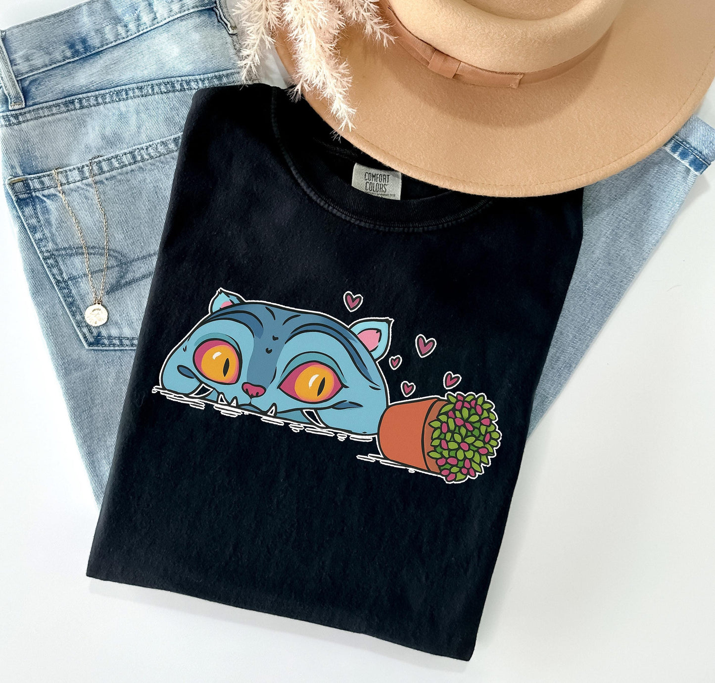 Anime Lover Gift: Blue Cat Kawaii Demon Tee, Gildan 5000 Unisex Heavy Cotton, Perfect Otaku Outfit, Printify Choice for All Seasons