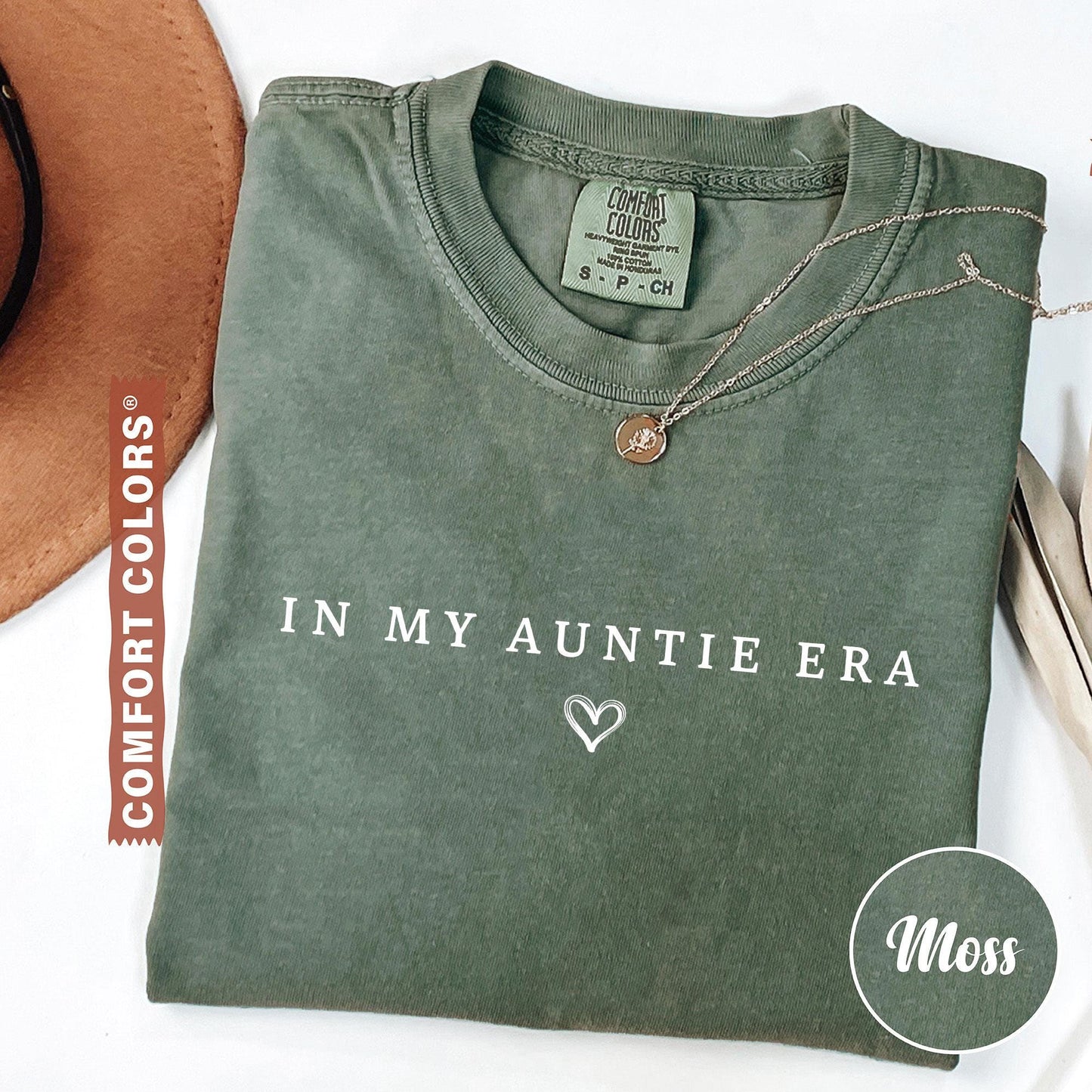 Comfort Colors® 1717 Unisex Garment-Dyed T-shirt, "In My Auntie Era" Shirt, Perfect Gift for Women, Aunt Birthday, SwiftPOD Pregnancy Announcement