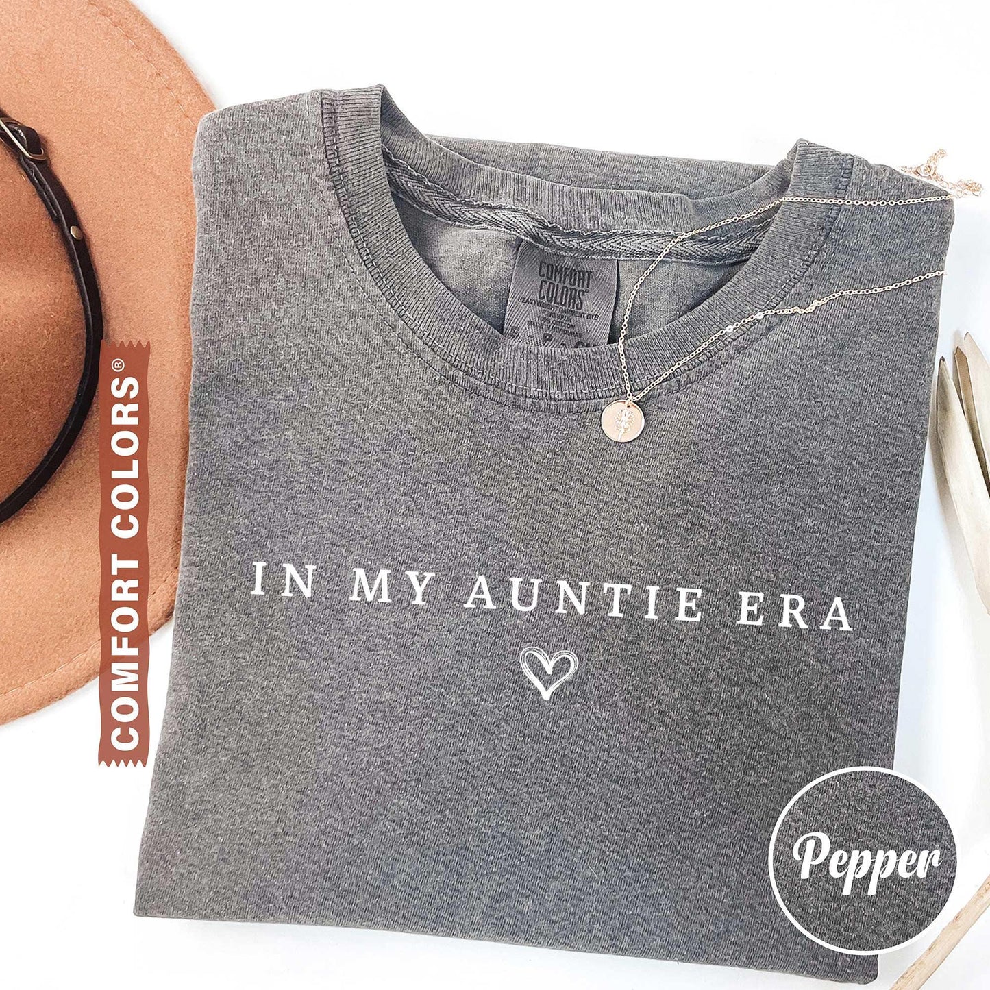 Comfort Colors® 1717 Unisex Garment-Dyed T-shirt, "In My Auntie Era" Shirt, Perfect Gift for Women, Aunt Birthday, SwiftPOD Pregnancy Announcement