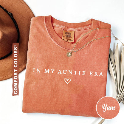Comfort Colors® 1717 Unisex Garment-Dyed T-shirt, "In My Auntie Era" Shirt, Perfect Gift for Women, Aunt Birthday, SwiftPOD Pregnancy Announcement