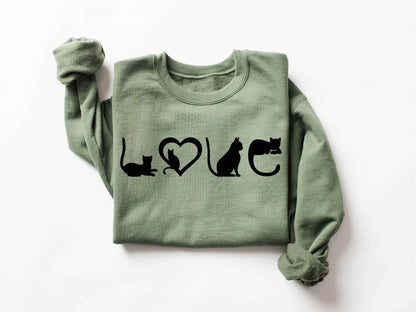 ✨Cat Mom Gildan 18000 Sweatshirt✨ Cozy Black Printify Choice for Women, Perfect Gift for Cat Lovers, Christmas Aesthetic Outfit