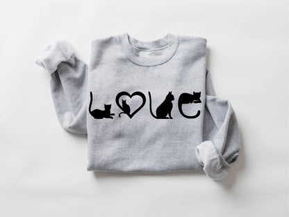 ✨Cat Mom Gildan 18000 Sweatshirt✨ Cozy Black Printify Choice for Women, Perfect Gift for Cat Lovers, Christmas Aesthetic Outfit