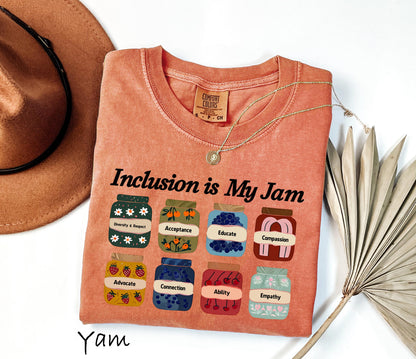 Comfort Colors® 1717 Unisex Garment-Dyed T-shirt, Inclusion Is My Jam, Autism Awareness Gift, SwiftPOD Tee for Teachers & Neurodiversity Advocates