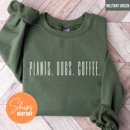 Gildan 18000 Crewneck: Cute Dog & Plant Lover Sweatshirt, Perfect Gift for Dog Moms, Cozy Outfit for Women, Ideal Fall Aesthetic