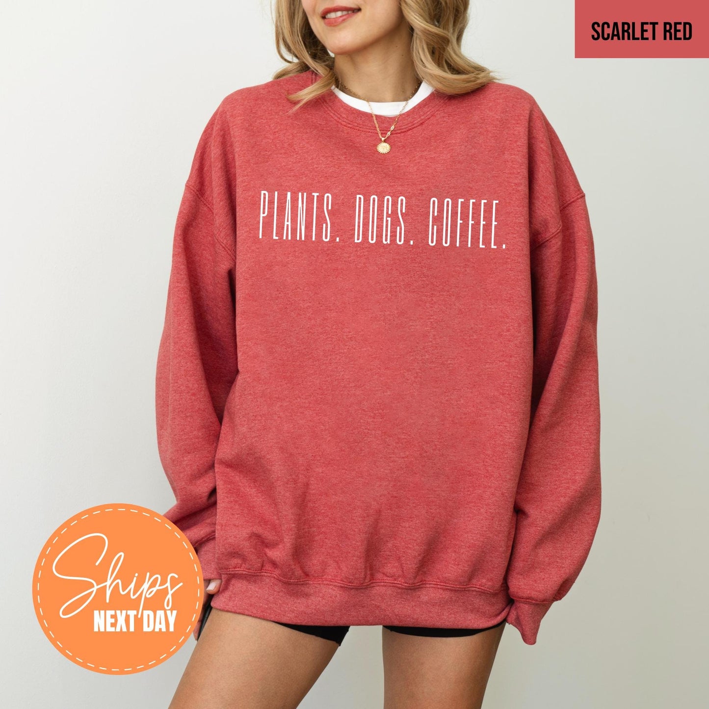 Gildan 18000 Crewneck: Cute Dog & Plant Lover Sweatshirt, Perfect Gift for Dog Moms, Cozy Outfit for Women, Ideal Fall Aesthetic