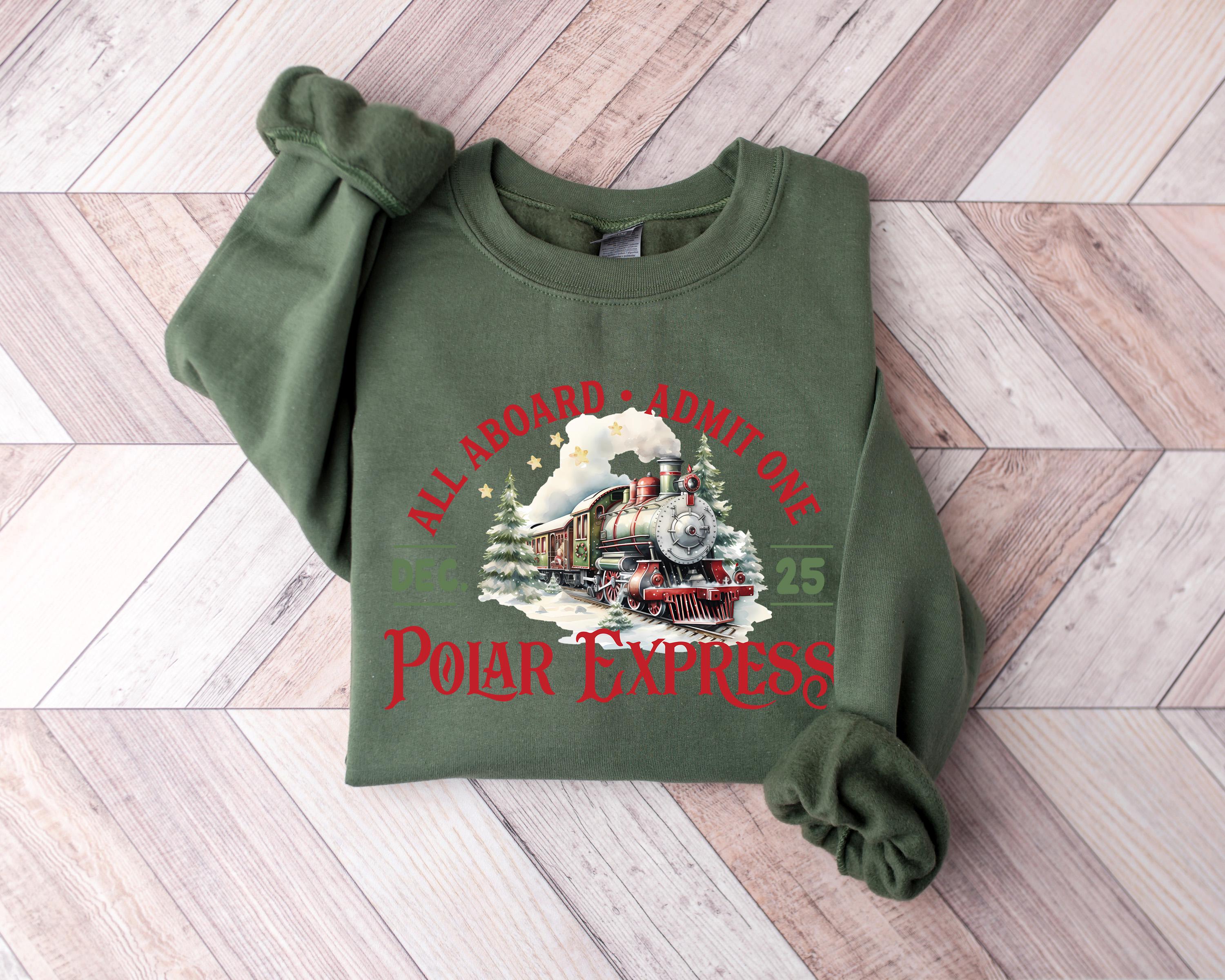 Festive Gildan 18000 Xmas Sweatshirt - Polar Express Train Shirt for Kids - Cozy Holiday Outfit