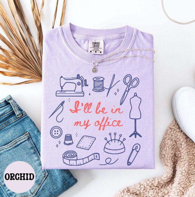 Comfort Colors® 1717 Unisex Sewing Machine Tee - Funny Quilting Gift for Needle Workers, Perfect for Women & Men, Casual Office Outfit