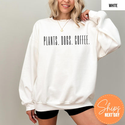 Gildan 18000 Crewneck: Cute Dog & Plant Lover Sweatshirt, Perfect Gift for Dog Moms, Cozy Outfit for Women, Ideal Fall Aesthetic