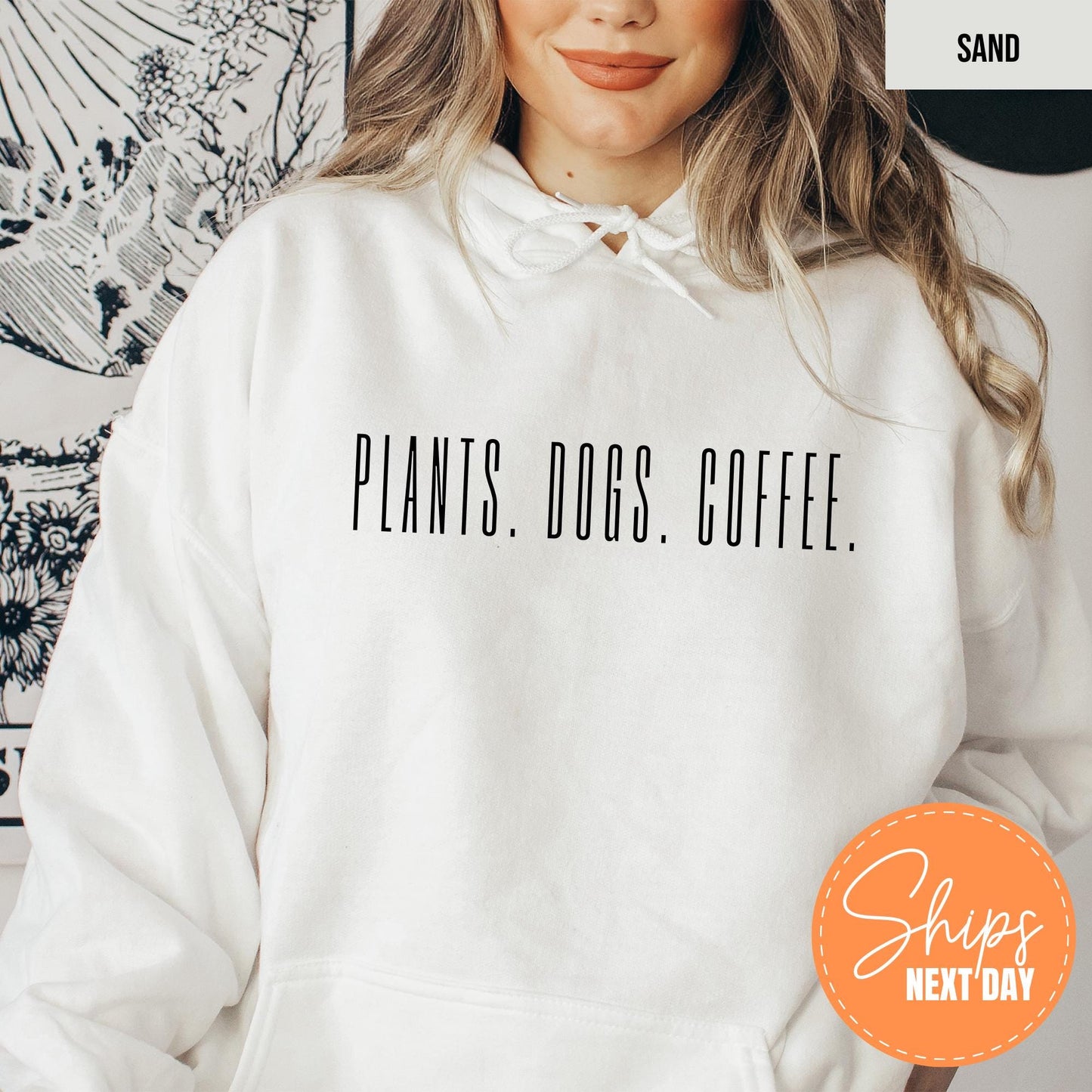 Gildan 18000 Crewneck: Cute Dog & Plant Lover Sweatshirt, Perfect Gift for Dog Moms, Cozy Outfit for Women, Ideal Fall Aesthetic