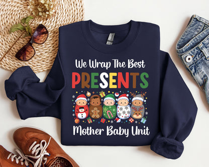 ✨ Cozy Gildan 18000 Christmas Sweatshirt for Women - Perfect Holiday Gift, MBU RN Postpartum Crew, Aesthetic & Durable Printify Choice ✨