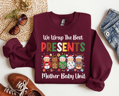 ✨ Cozy Gildan 18000 Christmas Sweatshirt for Women - Perfect Holiday Gift, MBU RN Postpartum Crew, Aesthetic & Durable Printify Choice ✨