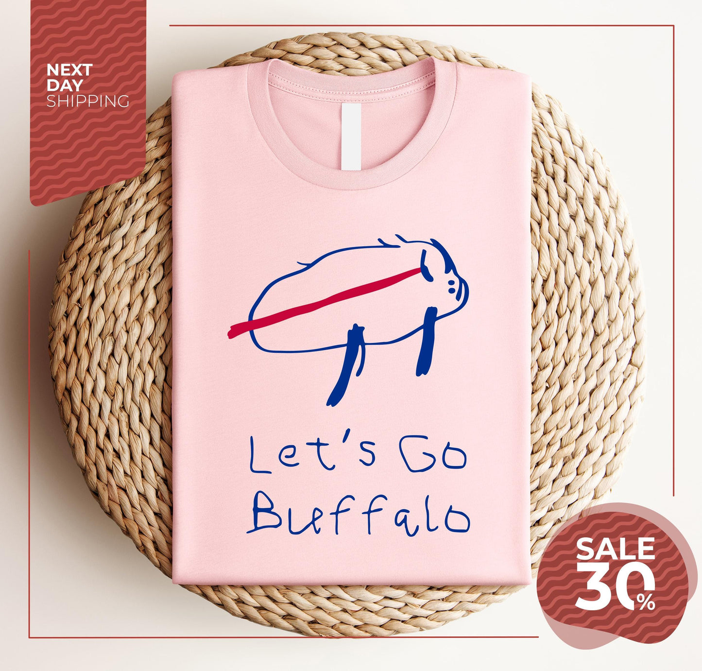 Josh Potato Buffalo Drawing T-Shirt Gildan 5000 Unisex Heavy Cotton Tee Funny Buffalo Gift for Kids & Family Printify Choice for Fans