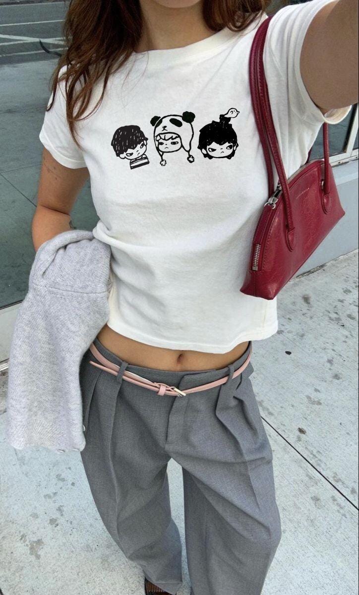 Y2K Hirono baby tee, 90s coquette kids heavy cotton tee, vintage design graphic shirt, aesthetic gift, summer outfit for girls