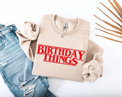 Cozy Birthday Things Sweatshirt Gift - Gildan 18000 Unisex Crewneck for Women & Men Printify Choice for Viral Outfits