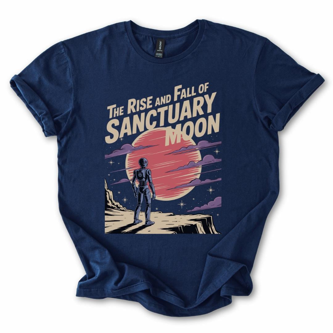 Unisex Heavy Cotton Tee: Gildan 5000 Retro Sci-Fi Graphic for Book Lovers, Murderbot Diaries Gift, Printify Choice