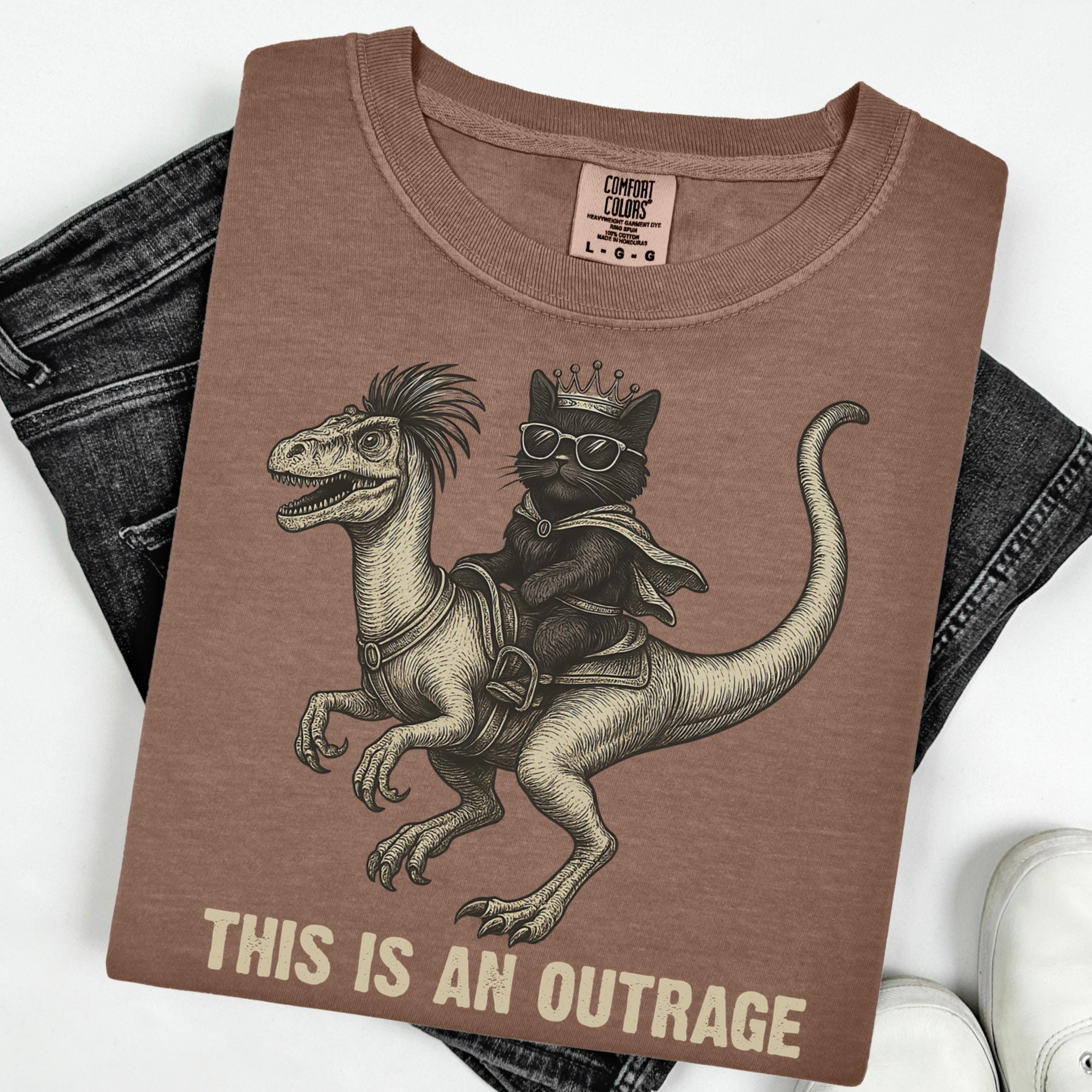 Comfort Colors® 1717 Unisex Gamer Cat Dino Tee - SwiftPOD Gift for Bookish Fantasy Lovers