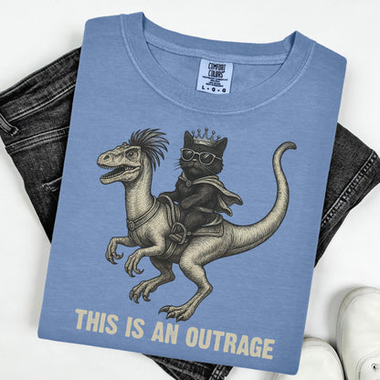 Comfort Colors® 1717 Unisex Gamer Cat Dino Tee - SwiftPOD Gift for Bookish Fantasy Lovers