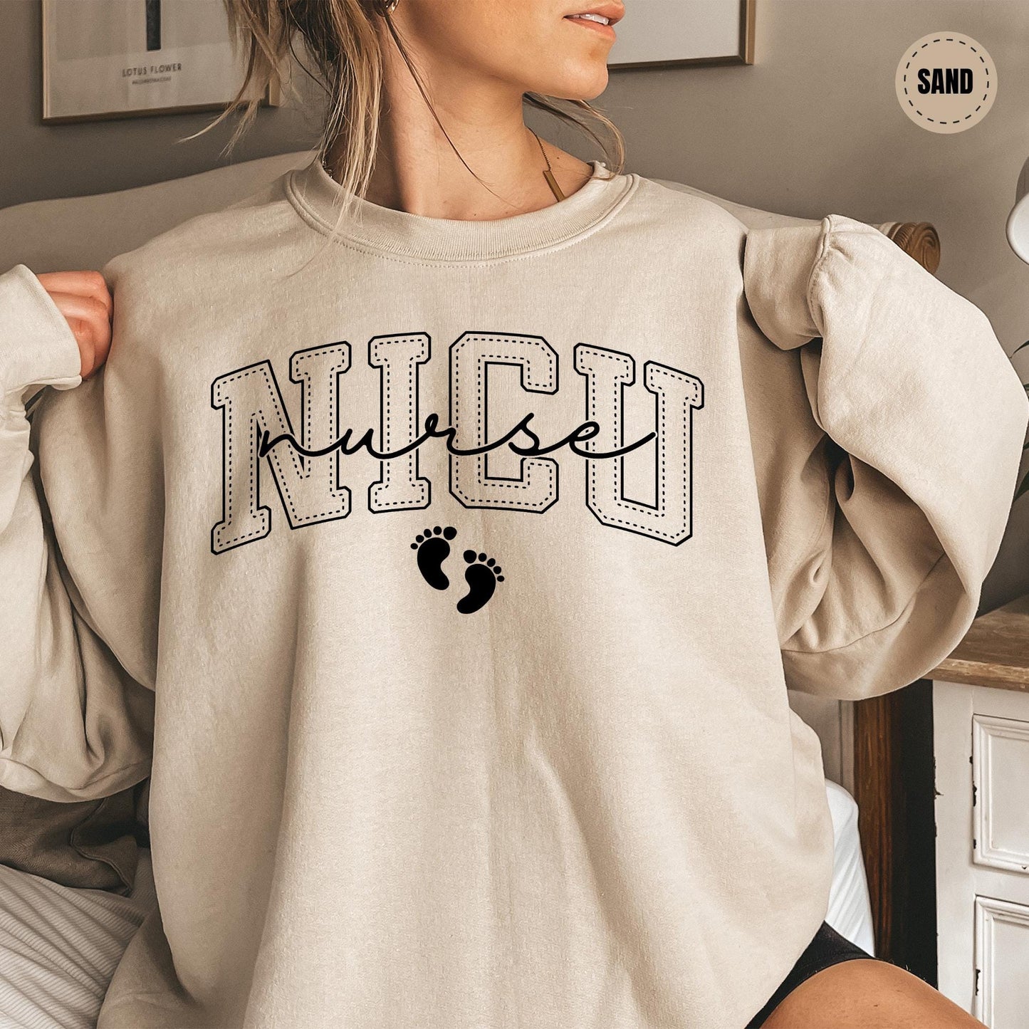 Gildan 18000 Neonatal ICU Nurse Sweatshirt - Cozy Gift for Women - Printify Choice for NICU Professionals