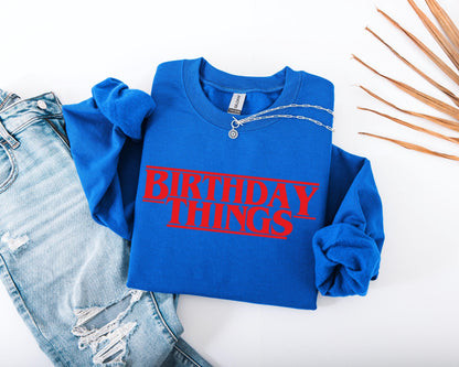 Cozy Birthday Things Sweatshirt Gift - Gildan 18000 Unisex Crewneck for Women & Men Printify Choice for Viral Outfits