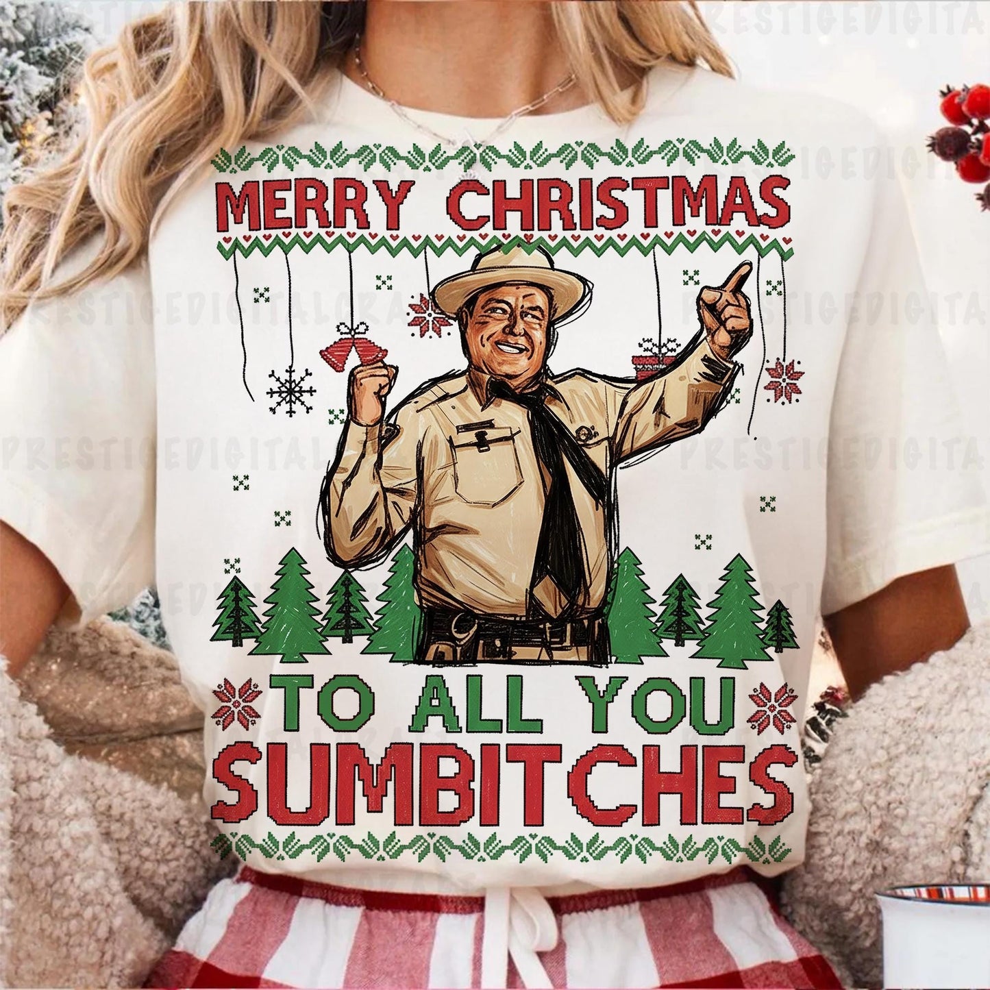 Gildan 18000 Smokey Bandit Xmas Sweatshirt: Funny Ugly Christmas Gift, Cozy Unisex Crewneck for Men & Women, Durable Printify Choice