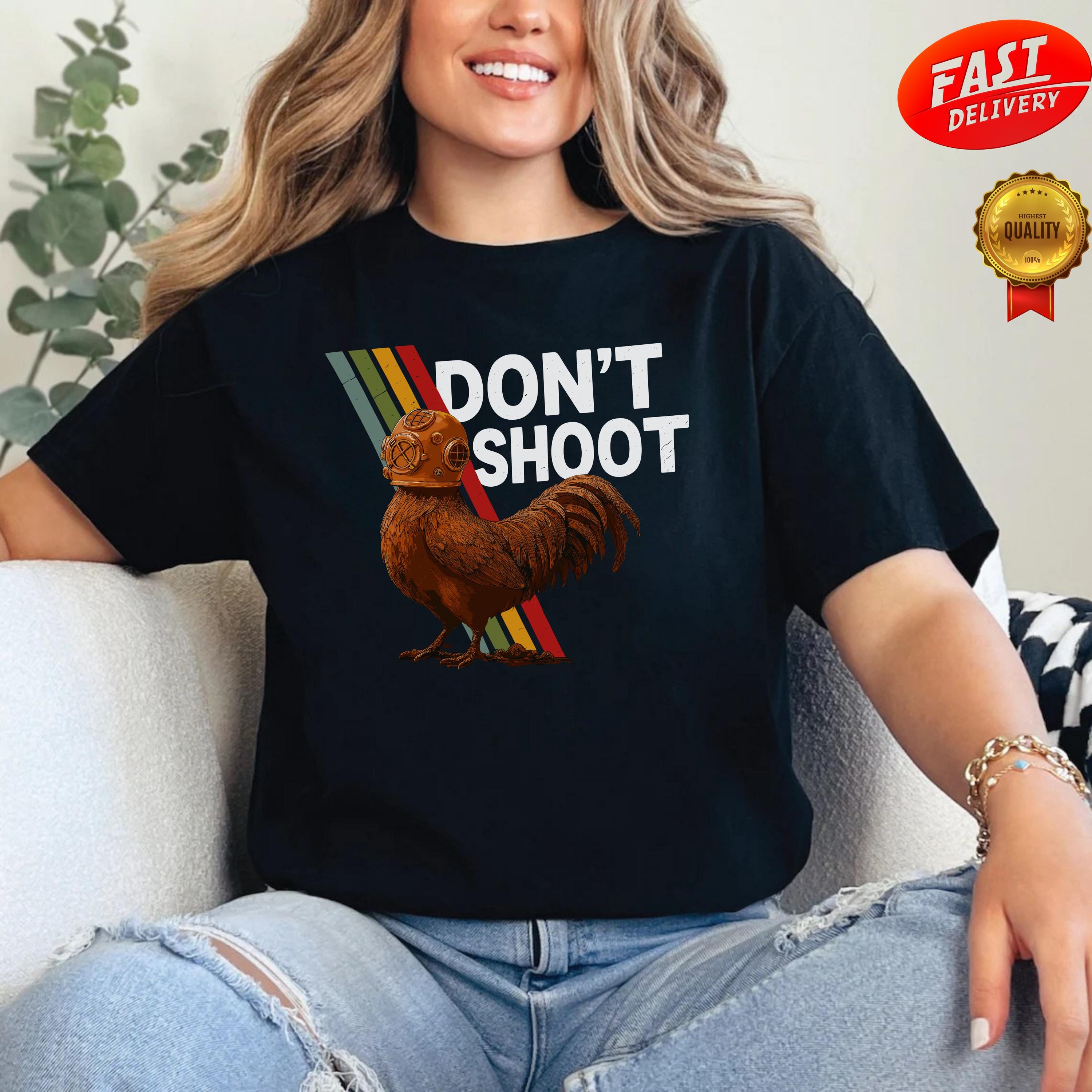 Don't Shoot Tshirt - Sarcastic Funny Retro Gamer Gift, Unisex Heavy Cotton Tee by Gildan 5000, Perfect Gaming Shirt for Men and Women, Printify Choice