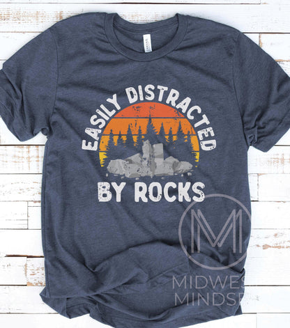 Easily Distracted By Rocks Shirt - Gildan 5000 Unisex Heavy Cotton Tee, Perfect Gift for Geologists & Students, Printify Choice 4