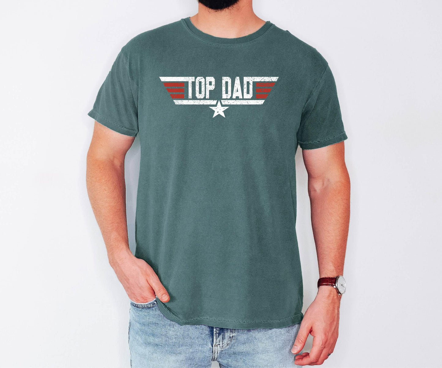 Gildan 5000 Unisex Heavy Cotton Tee - Top Dad T-Shirt for Men, Christmas Gift from Daughter or Son, Printify Choice