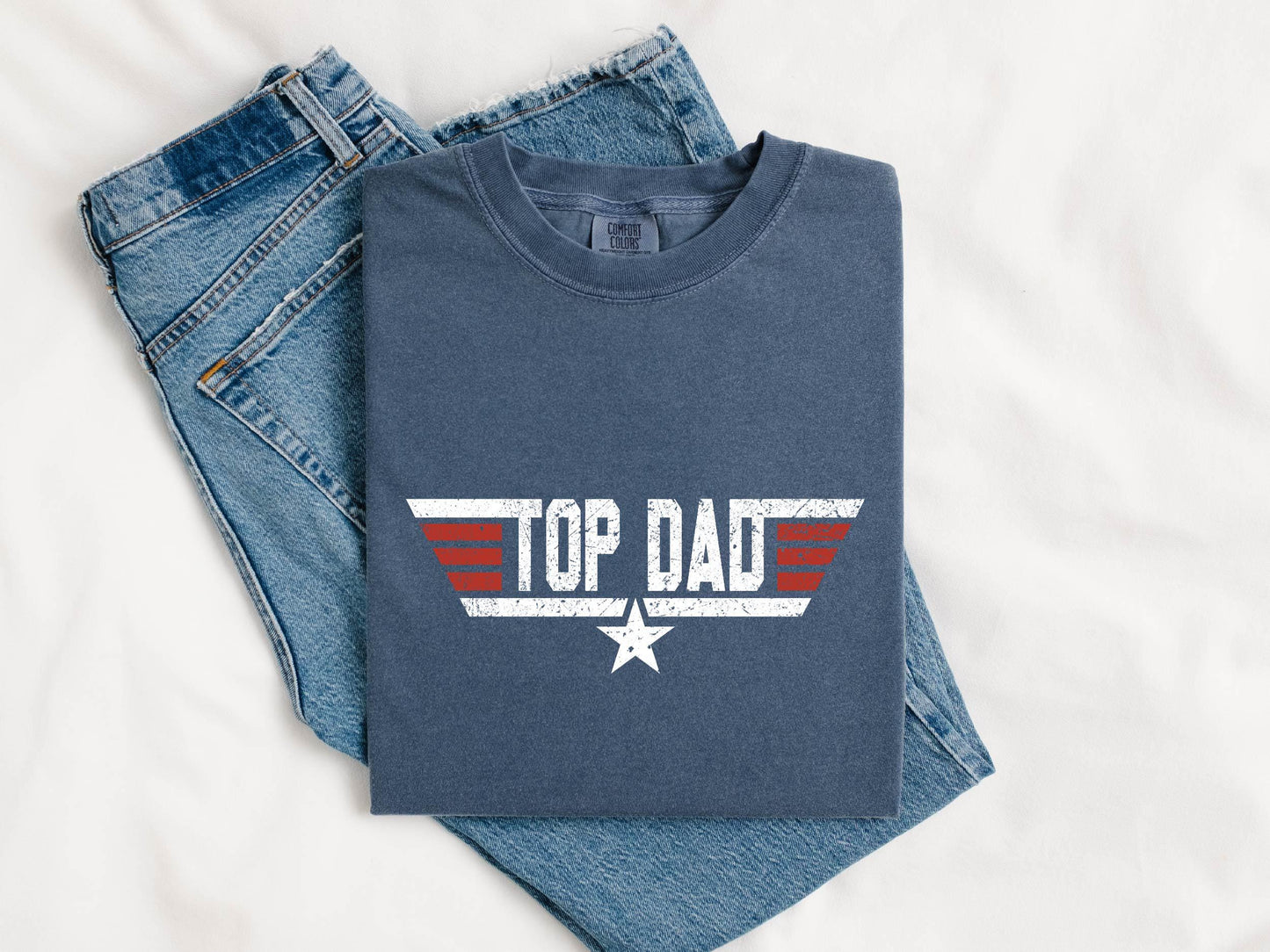 Gildan 5000 Unisex Heavy Cotton Tee - Top Dad T-Shirt for Men, Christmas Gift from Daughter or Son, Printify Choice