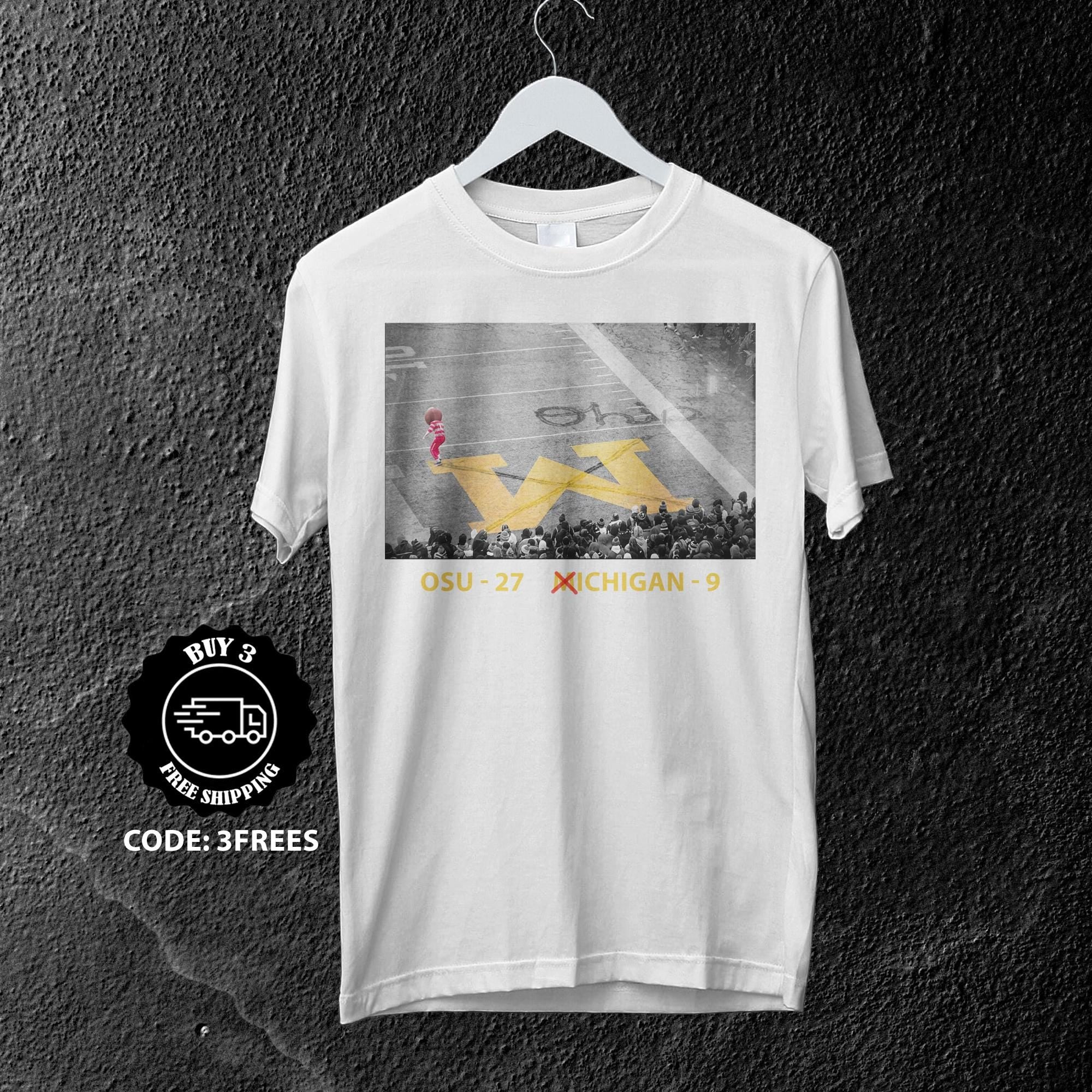 Brutus Ohio State Snow Fan Shirt, Gildan 5000 Unisex Tee, Game Day Crewneck, Perfect for Rivalry, Printify Choice, Gift for Football Fans