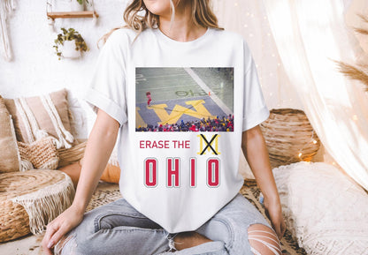 Ohio State Unisex Heavy Cotton Tee - Gildan 5000 Brutus vs Michigan Game Day Shirt, Funny Rivalry Gift, Printify Choice for Football Fans