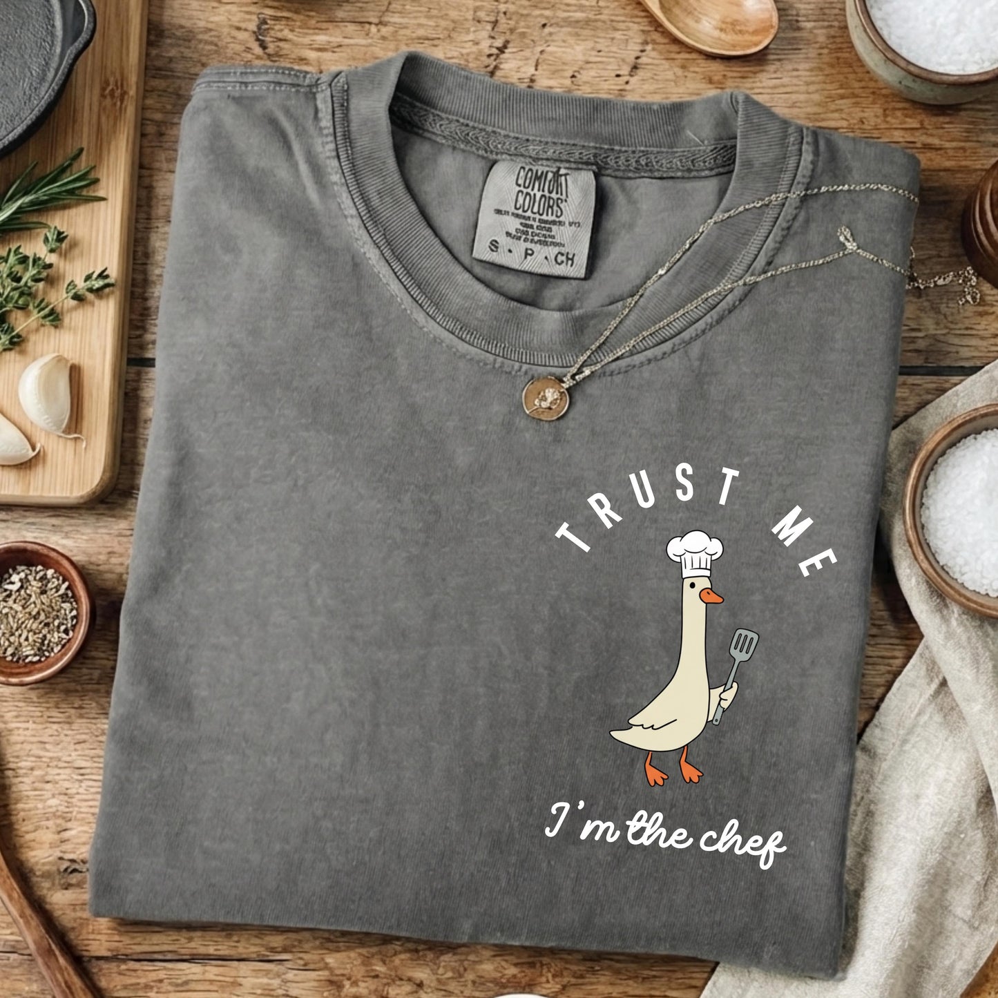 Comfort Colors® 1717 Funny Chef Goose Shirt – Trust Me I'm the Chef Tee, Unisex Garment-Dyed T-shirt by SwiftPOD, Perfect Cooking Gift for Foodie L...