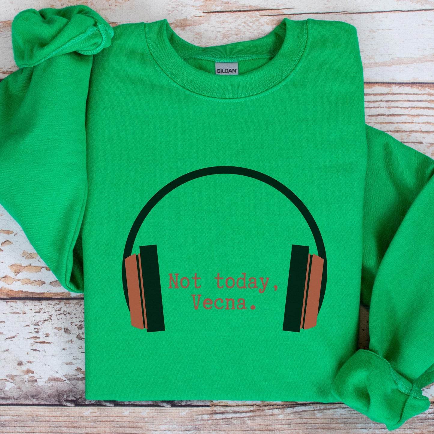 Not Today Vecna Gildan 18000 Sweatshirt for 80s Music Fans, Cozy Unisex Gift, Sci-Fi TV Show Inspired, Printify Choice