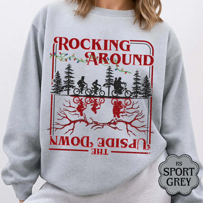 Stranger Xmas Sweatshirt for Women & Men: Gildan 18000 Unisex Cozy Sci-Fi TV Show Gift, Printify Choice Holiday Outfit