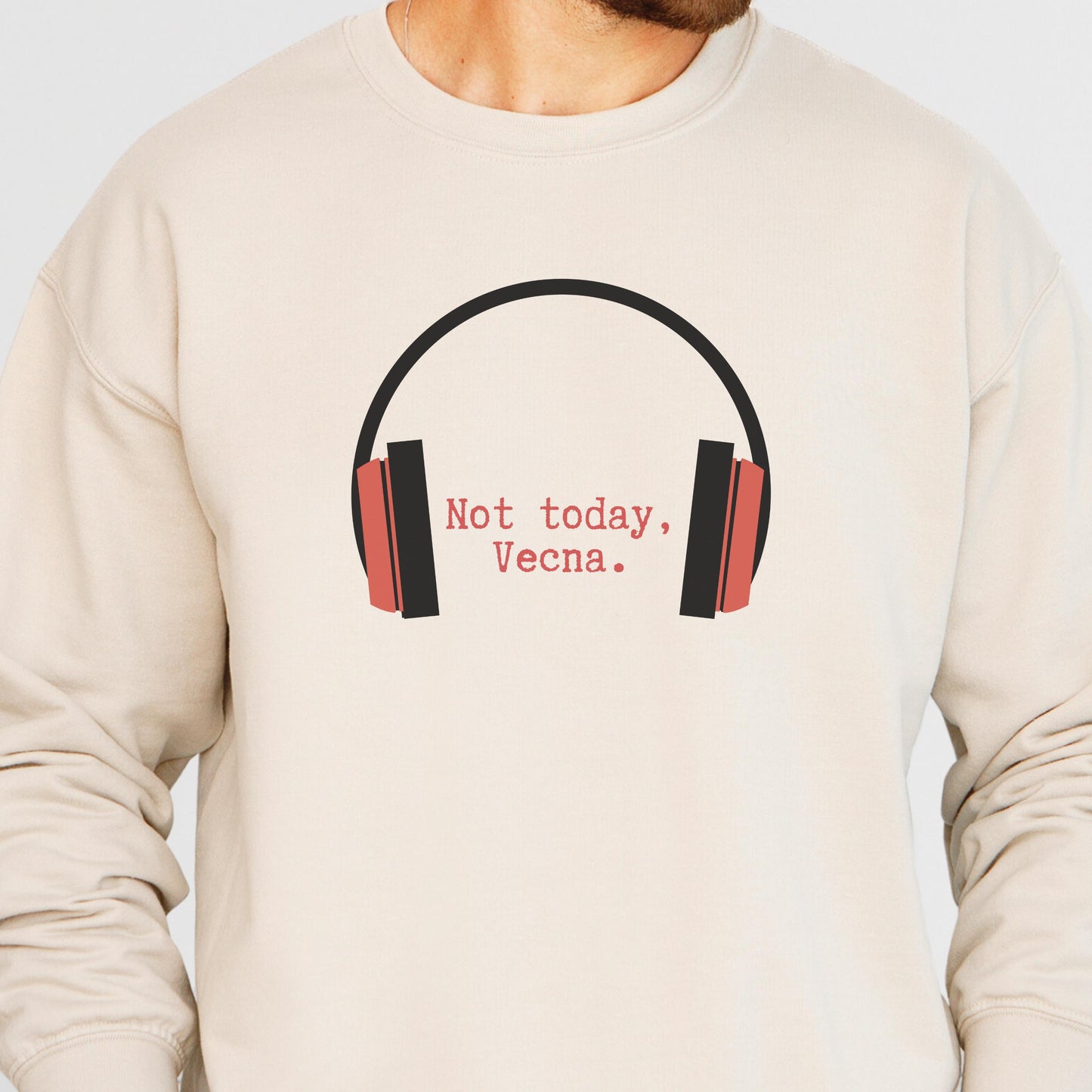 Not Today Vecna Gildan 18000 Sweatshirt for 80s Music Fans, Cozy Unisex Gift, Sci-Fi TV Show Inspired, Printify Choice