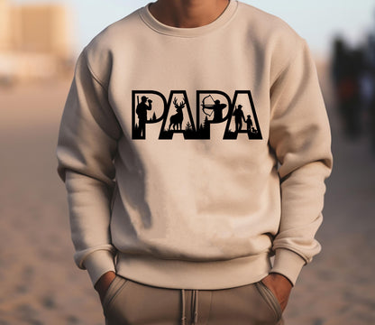 ✨ Gildan 18000 Hunting Papa Sweatshirt - Cozy Gift for Dad, Men's Hunting Season Outfit, Printify Choice ✨