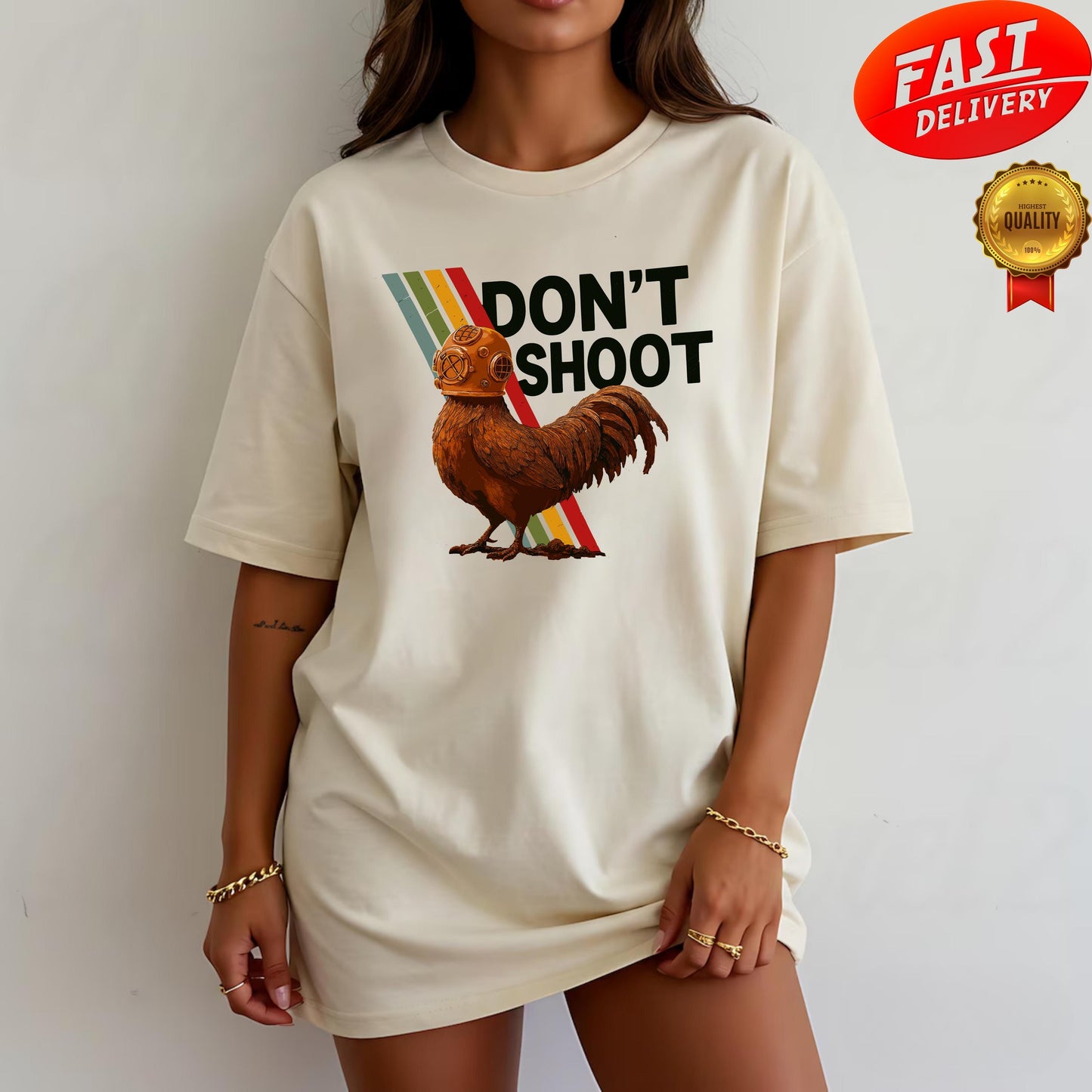 Don't Shoot Tshirt - Sarcastic Funny Retro Gamer Gift, Unisex Heavy Cotton Tee by Gildan 5000, Perfect Gaming Shirt for Men and Women, Printify Choice