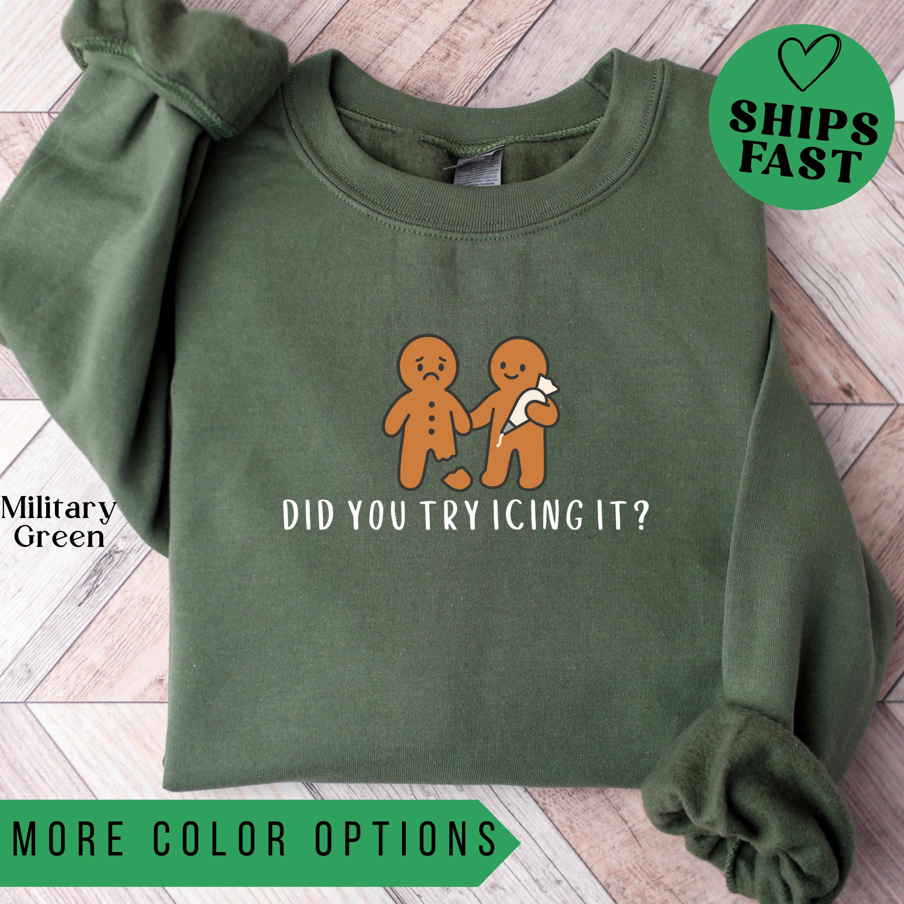 Cozy Gildan 18000 Christmas Sweatshirt: Gingerbread Humor Tee, Perfect Gift for PTs, Unisex Crewneck by Printify Choice