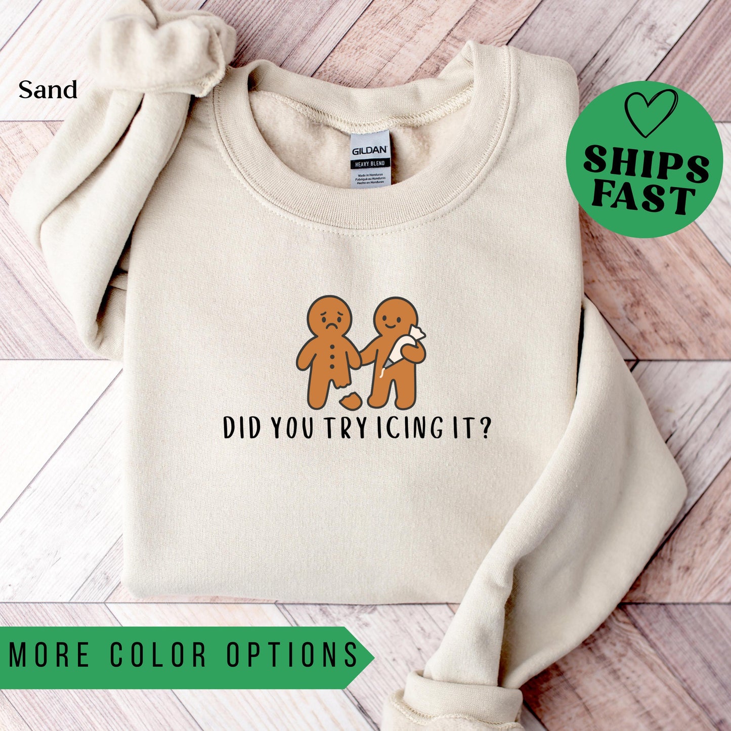 Cozy Gildan 18000 Christmas Sweatshirt: Gingerbread Humor Tee, Perfect Gift for PTs, Unisex Crewneck by Printify Choice