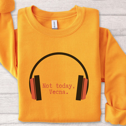 Not Today Vecna Gildan 18000 Sweatshirt for 80s Music Fans, Cozy Unisex Gift, Sci-Fi TV Show Inspired, Printify Choice