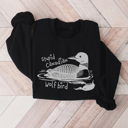 Cozy Gildan 18000 Wolf Bird Shirt: LGBT Hockey Fan Gift, Perfect for Winter Romance – Printify Choice Unisex Sweatshirt