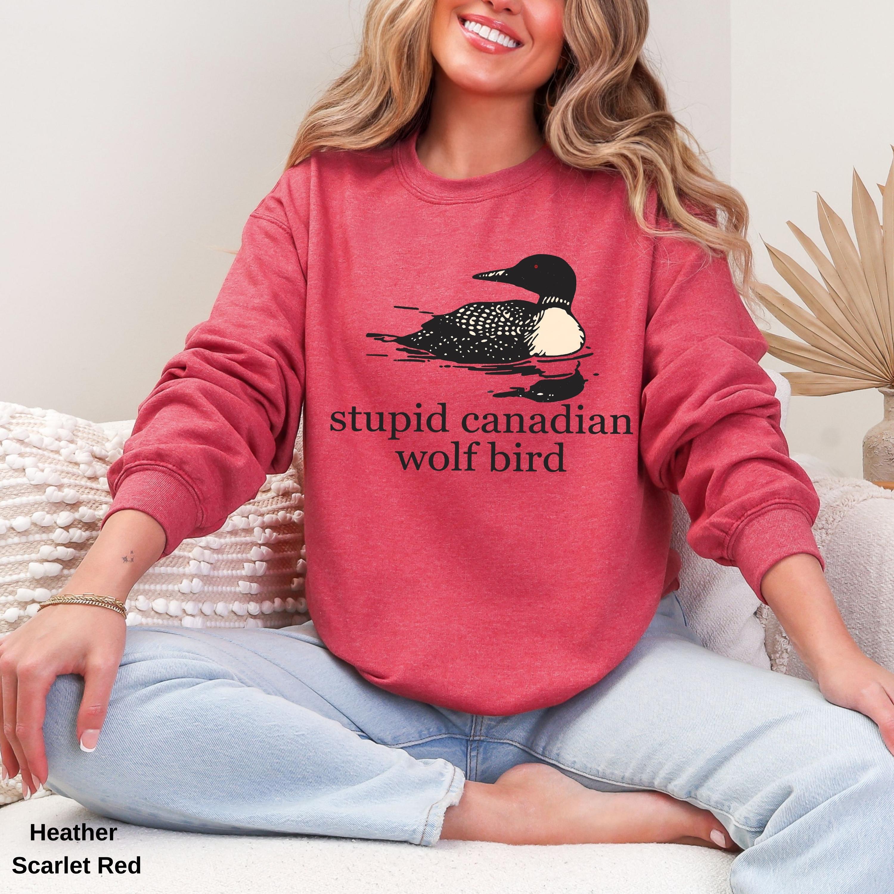✨ Stupid Canadian Wolf Bird Sweatshirt - Gildan 18000 Unisex Hoodie, Funny Graphic Gift for Animal Lovers, Cozy Printify Choice ✨