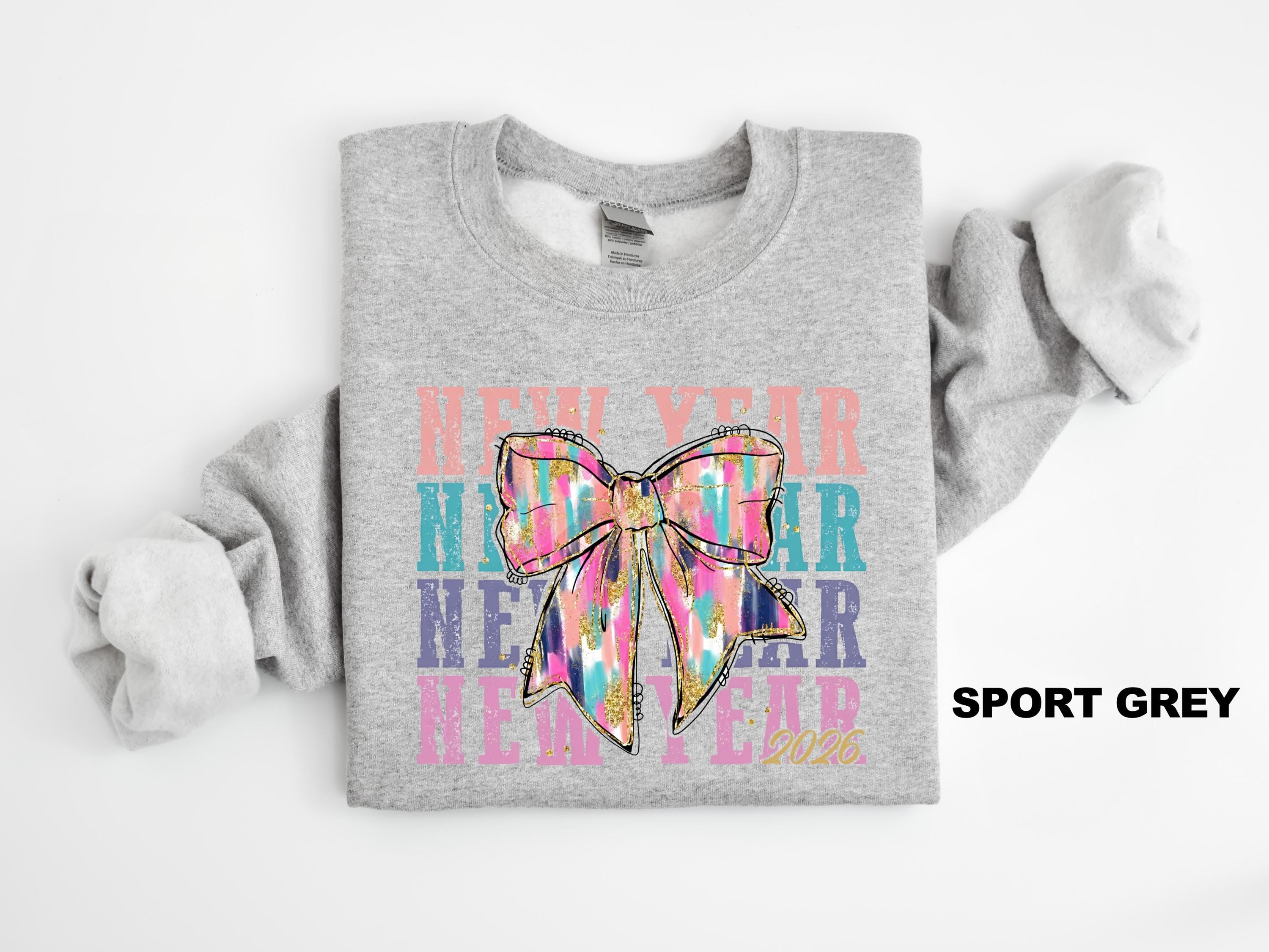 Gildan 18000 Coquette Pink Sweatshirt for Women, Funny New Year Gift, Cozy Printify Choice, Aesthetic Christmas Outfit