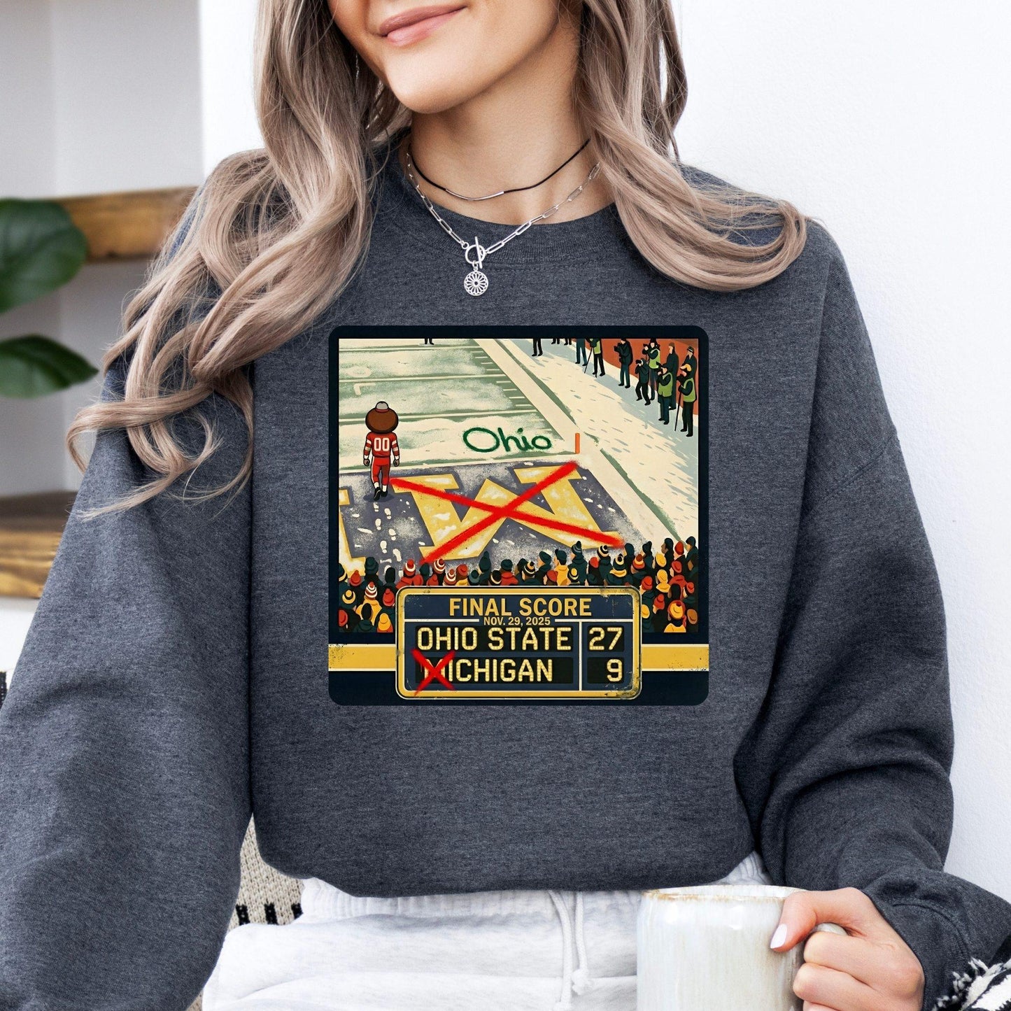 Ohio State Rivalry Gildan 18000 Crewneck: Unisex Game Day Sweatshirt for Fans, Cozy & Durable, Perfect for Brutus vs Michigan Showdowns