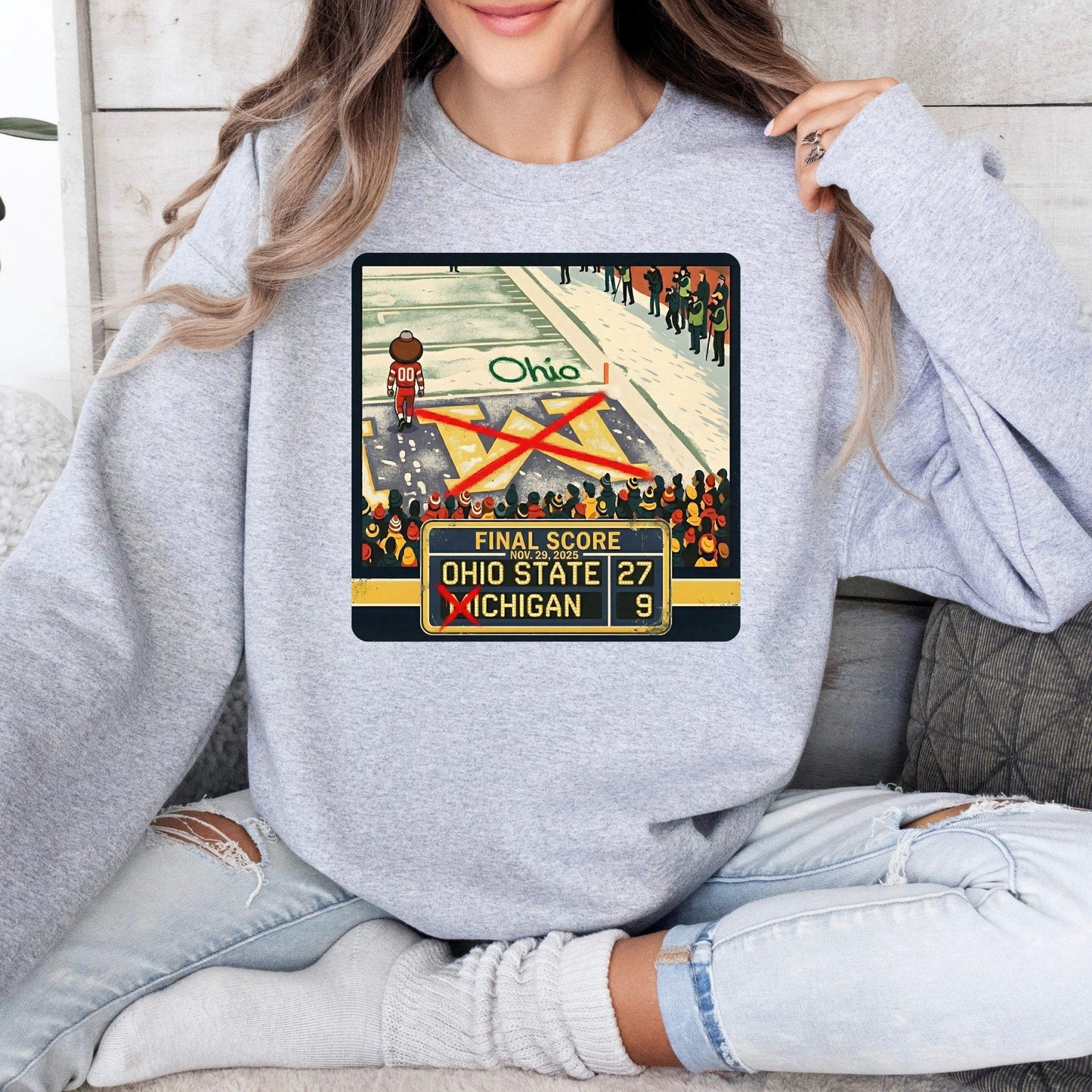 Ohio State Rivalry Gildan 18000 Crewneck: Unisex Game Day Sweatshirt for Fans, Cozy & Durable, Perfect for Brutus vs Michigan Showdowns