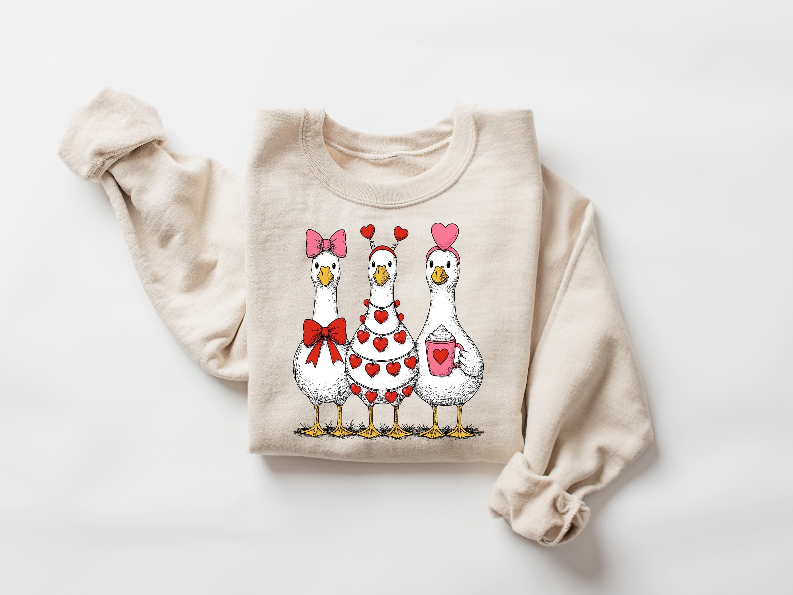 Just a Lovely Goose Valentine Shirt for Women, Gildan 18000 Unisex Sweatshirt, Cute Printify Choice Gift, Cozy Funny Love Silly Goose Tee
