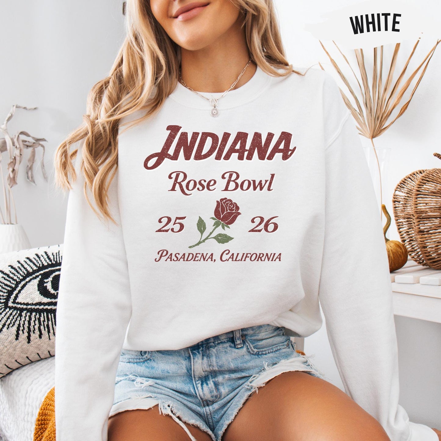 Gildan 18000 Rose Bowl Indiana Sweatshirt - Cozy Unisex Crewneck for Women & Men - Perfect Gift & Viral Outfit Choice