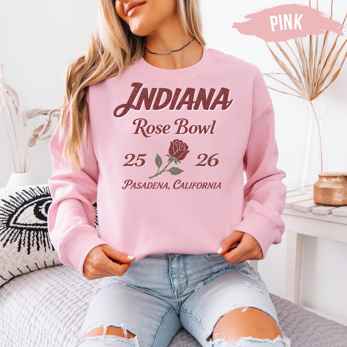 Gildan 18000 Rose Bowl Indiana Sweatshirt - Cozy Unisex Crewneck for Women & Men - Perfect Gift & Viral Outfit Choice