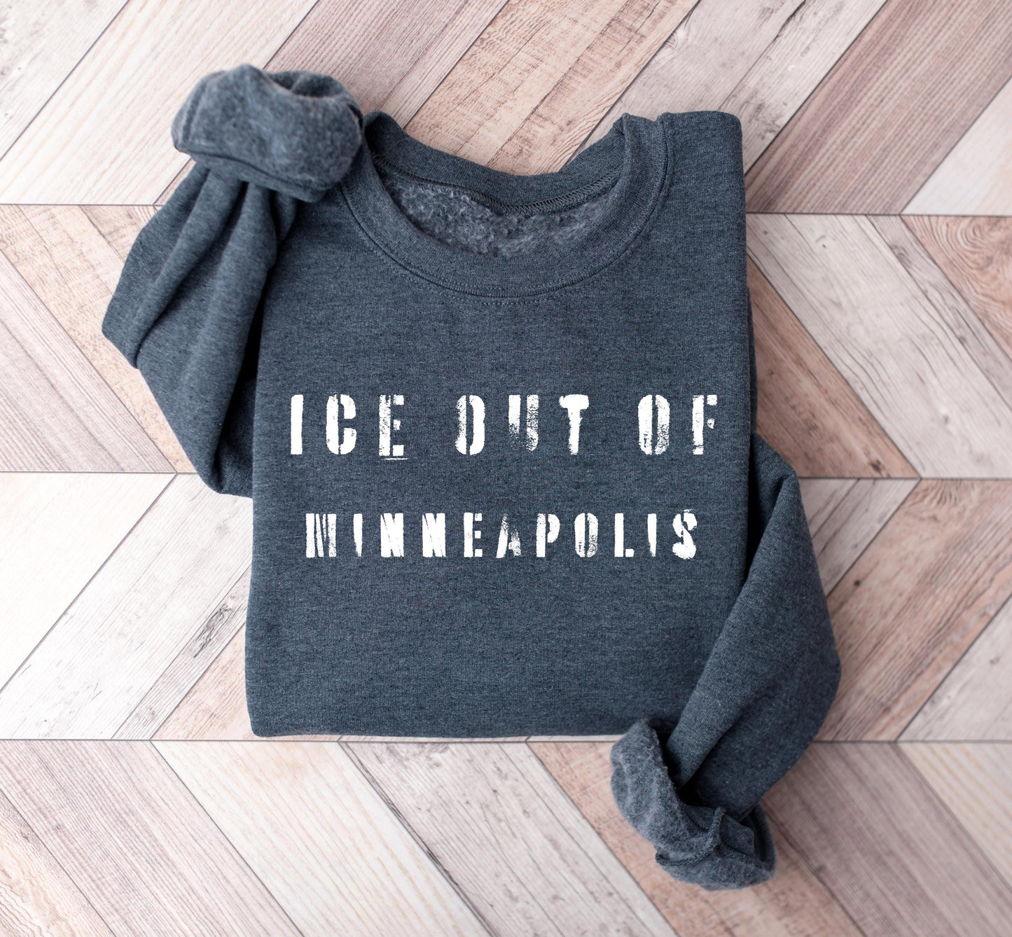 Gildan 18000 Crewneck Ice Out Minneapolis Activist Tee - Social Justice Shirt for Men & Women, Perfect Protest Outfit, Immigration Rights Gift